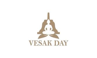 happy vesak day of buddha purnima logo-ontwerp vector