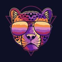 cheetah kleurrijke dragen van een bril vectorillustratie vector
