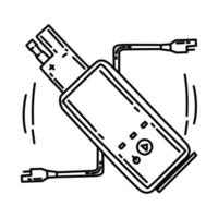 smartphone usb-oplader icoon. doodle hand getrokken of schets pictogramstijl. vector