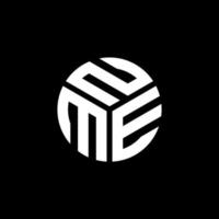 NME brief logo ontwerp op zwarte achtergrond. nme creatieve initialen brief logo concept. nme letter ontwerp. vector