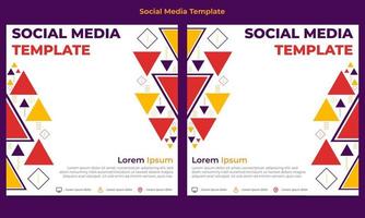 kleurrijke driehoek geometrische vorm social media postsjabloon vector