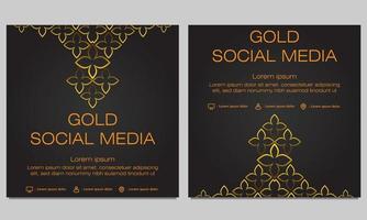 gouden bloemen social media postsjabloon vector