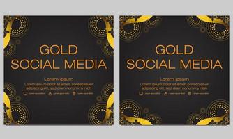 zwart goud social media postsjabloon vector