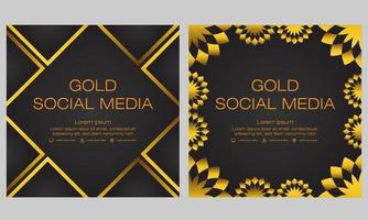 zwart goud social media postsjabloon vector