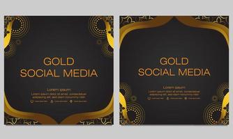 zwart goud social media postsjabloon vector