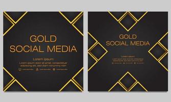zwart goud social media postsjabloon vector