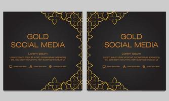 gouden bloemen social media postsjabloon vector