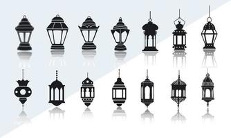 fotogrami islamitische lamp pictogrammensets vector