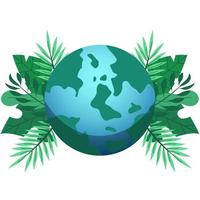 Earth-vector met klein ornament is geschikt voor het maken van Earth Day-poster vector