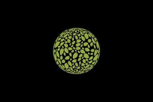 cirkel cirkelvormige bol groen blad bladeren gebladerte bal voor wereld globale milieu logo ontwerp vector