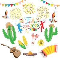 festa junina festival in brazilië ornament en grafisch vector illustratie element voor decoratie