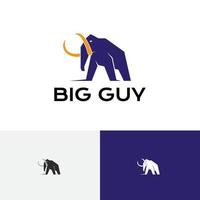 grote kerel mammoet olifant ijstijd oud dierenlogo vector