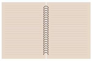 bruin notitieboekjepapier met schrijflijnen, papiertextuurachtergrond vector