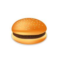 realistische hamburger of sandwich met vlees fastfoodmaaltijd vector