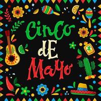 heldere poster voor cinco de mayo vakantie vector