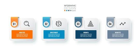 infographic sjabloon bedrijfsconcept met stap. vector