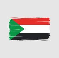 Soedan vlag penseelstreken. nationale vlag vector