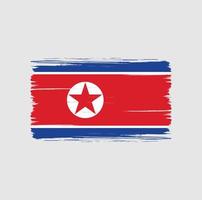 noord-korea vlag penseelstreken. nationale vlag vector