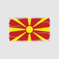 Noord-Macedonië vlag penseelstreken. nationale vlag vector