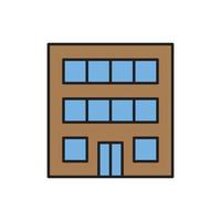 gebouwpictogramkleur voor website, symboolpresentatie vector