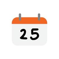 vector kalender dag 25 voor website, cv, presentatie