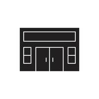 gebouw winkel pictogram silhouet voor website, symbool presentatie vector
