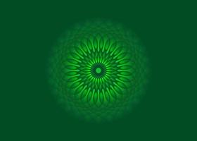 licht helder mandala, heilige geometrie, groene bloem meditatieve cirkel pictogram, geometrisch logo ontwerp, mystieke religieuze wiel, Indiase vierde chakra concept, vector geïsoleerd op groene achtergrond