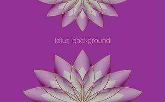 sjabloon voor spandoek lotus, paarse bloem van het leven. heilige geometrie. symbool van harmonie en evenwicht. teken van zuiverheid. chakra yoga ontwerp vector geïsoleerd op paarse achtergrond