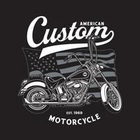 vintage op maat amerikaans motorfietsembleem vector