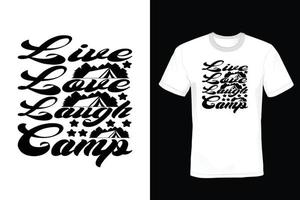 camping t-shirt ontwerp, vintage, typografie vector