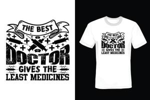 dokter t-shirtontwerp, vintage, typografie vector