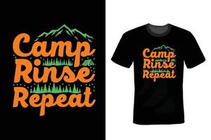 camping t-shirt ontwerp, vintage, typografie vector