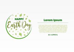 happy earth day banner poster voor de viering van de bestemmingspagina op 22 april vector