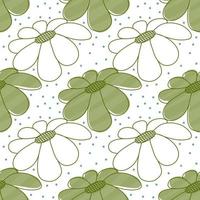 naadloos met groen bloemmotief. handgetekende vectorlijnen. stoffenpatroon, inpakpapier. decoratief patroon. vector