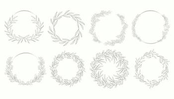 bruiloft bloemen grens vector set. illustratie van ronde bloemenframes