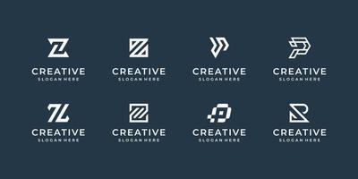 moderne lijn logo illustratie vector grafische bundel. pak voor icoon, merk, reclame, modern, persoonlijk gebruik en visitekaartje