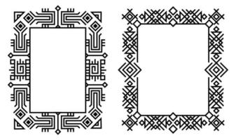 etnische ontwerp vector frames. zwart-wit etnische lineaire sierlijke frames.