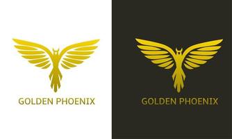 illustratie vectorafbeelding van sjabloon logo gouden feniks vector