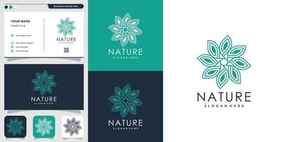 bloem logo-ontwerp met creatief concept premium vector