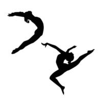 vrouwelijke gymnastiek silhouet vector