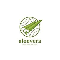 natuurlijke aloevera plant eenvoudig elegant logo pictogram symbool vector