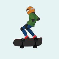 vector en illustratie van sport icoon op geïsoleerde lichtblauwe achtergrond. sportevenement van skateboard.