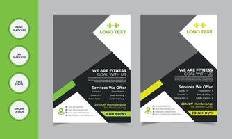 moderne fitness gym flyer-sjablonen met illustraties vector lay-outs voor sjabloon