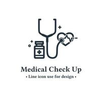 gezondheidscontrole pictogram geïsoleerd op een witte achtergrond. vectorillustratie gezondheidscontrole symbool voor web en mobiele apps.