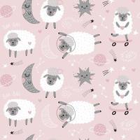 naadloos patroon met schapen. stof afdrukken. vectorillustratie. vector