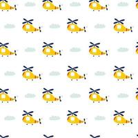 naadloos patroon met helikopter. lucht transport. kinderen afdrukken. vectorillustraties vector