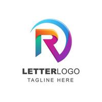 letter r abstract verloop logo ontwerp vector