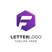 letter f-logo-ontwerp met geometrische vorm vector