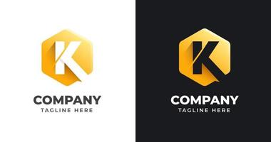 letter k logo ontwerpsjabloon met geometrische vormstijl vector