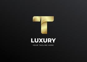 beginletter een logo-ontwerp met luxe gouden gradiëntconcept vector